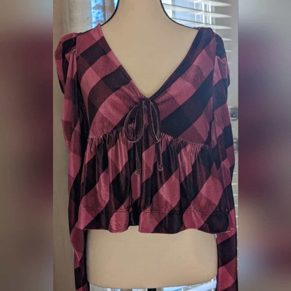 NWT Anthropologie Maeve Velvet Babydoll Top, Size Small - Picture 4 of 9